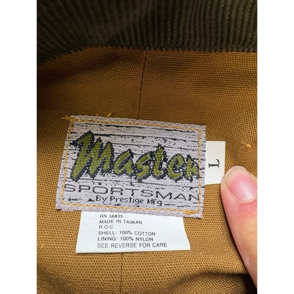 Vintage Master Sportsman Men's Canvas Hunting Field Jacket Corduroy Collar L - Picture 7 of 10